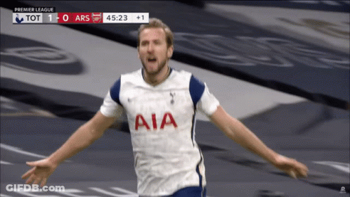 Soccer Player In White AIA Jersey Celebrates GIF