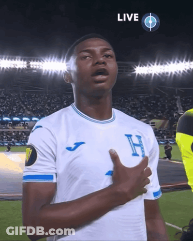 Soccer Player In White And Blue Jersey With H GIF