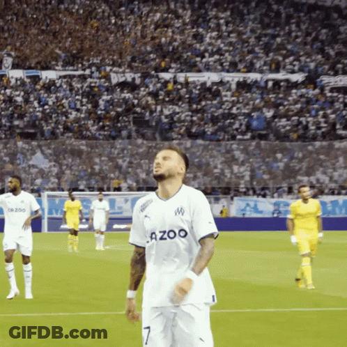 Soccer Player In White Azoo Jersey On Field GIF