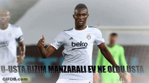 Soccer Player In White Beko Jersey GIF