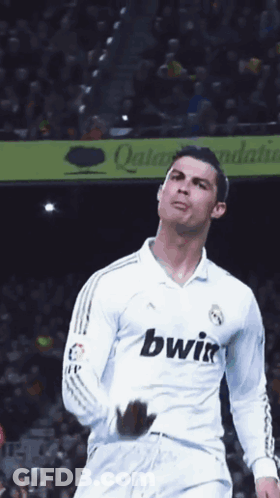 Soccer Player In White Bwin Jersey Before Crowd GIF