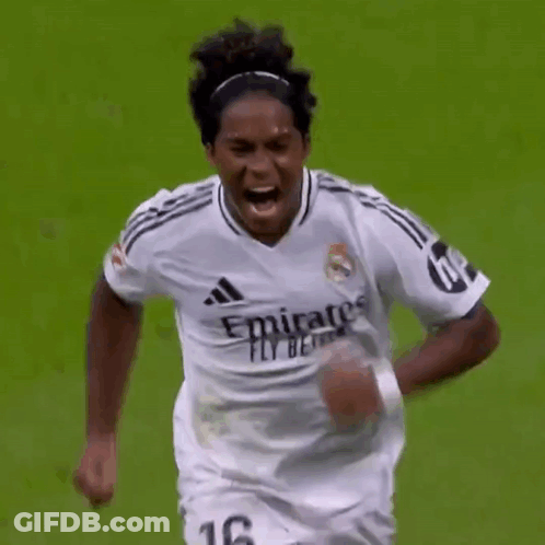 Soccer Player In White Emirates Fly Better Jersey Running GIF