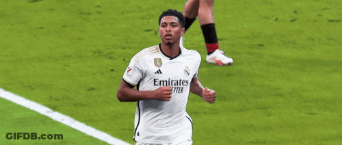 Soccer Player In White Emirates Fly Better Shirt GIF