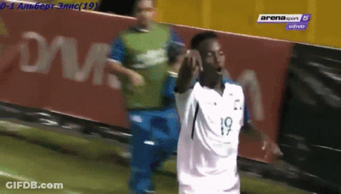 Soccer Player In White Jersey Number 19 GIF