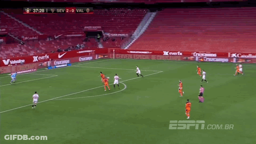 Soccer Player In White Jersey Number 9 GIF