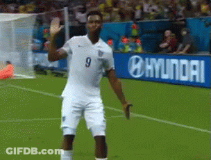 Soccer Player In White Jersey Number 9 GIF