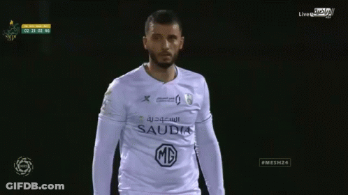 Soccer Player In White Saudia Jersey GIF