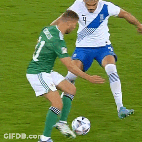Soccer Player In White Shirt Number 4 GIF
