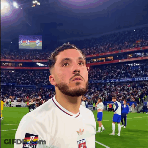 Soccer Player In White Shirt Saying Ligue 1 GIF