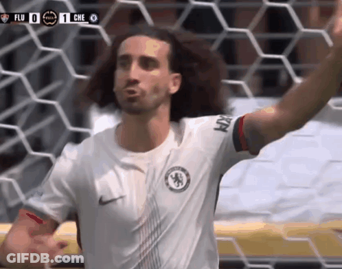 Soccer Player In White Shirt With Chelsea GIF