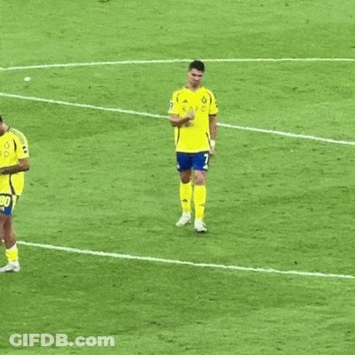 Soccer Player In Yellow Adidas Jersey GIF