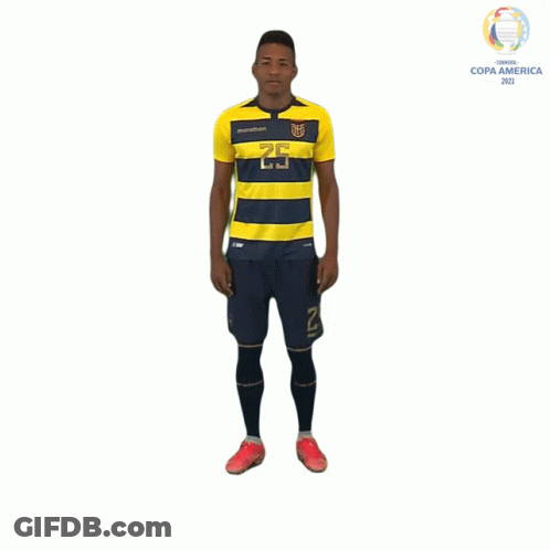 Soccer Player In Yellow And Blue Uniform 26 GIF