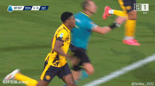 Soccer Player In Yellow Betsson Jersey GIF