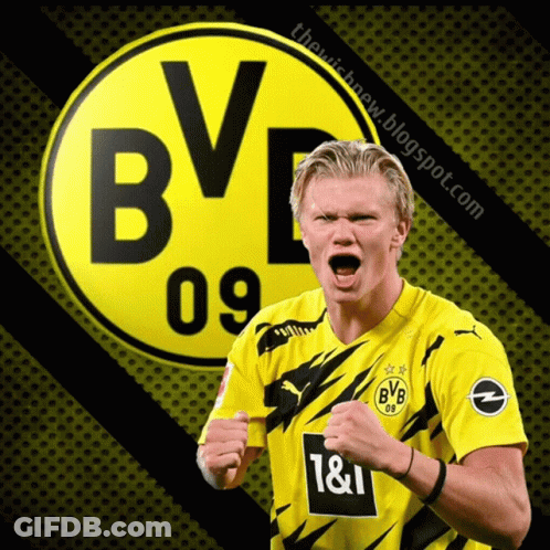 Soccer Player In Yellow BVB Jersey GIF