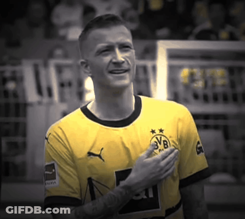 Soccer Player In Yellow BVB Jersey GIF