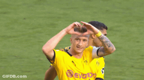 Soccer Player In Yellow BVB Jersey GIF
