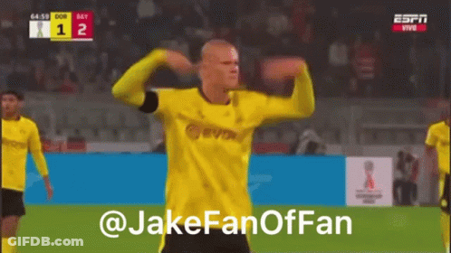 Soccer Player In Yellow Jersey Celebrating Goal Against Bay GIF