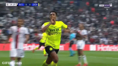 Soccer Player In Yellow Jersey Evonik GIF