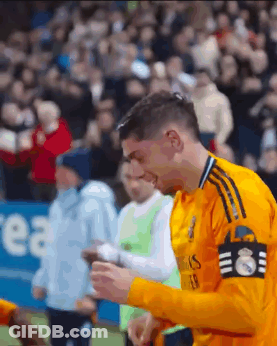 Soccer Player In Yellow Jersey Fly Emirates GIF