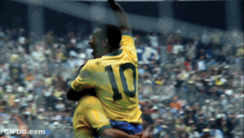 Soccer Player In Yellow Jersey Number 10 GIF