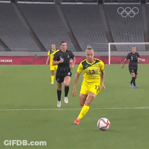 Soccer Player In Yellow Jersey Number 13 GIF