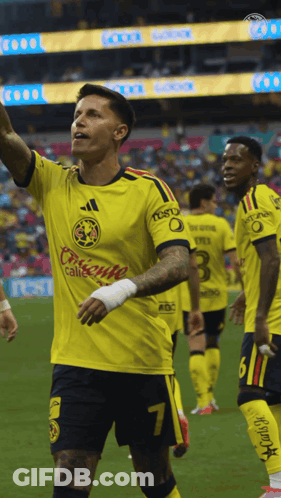 Soccer Player In Yellow Jersey Number 7 GIF