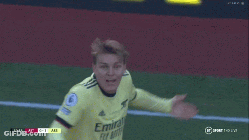 Soccer Player In Yellow Jersey Saying Emirates Better GIF