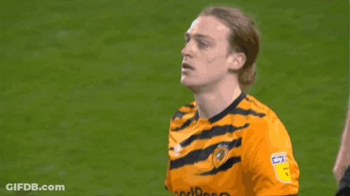 Soccer Player In Yellow Jersey Saying Sky GIF