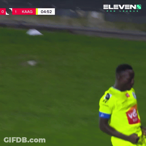 Soccer Player In Yellow Jersey Score 1-0 GIF