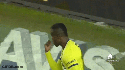Soccer Player In Yellow Jersey With Always Sleeve GIF