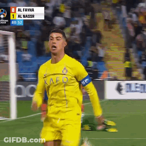 Soccer Player In Yellow Jersey With Rafd GIF