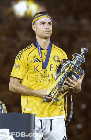 Soccer Player In Yellow Koff Shirt GIF