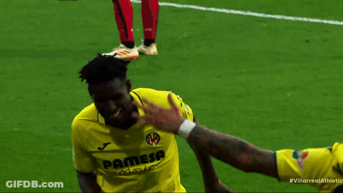 Soccer Player In Yellow Pamesa Shirt GIF