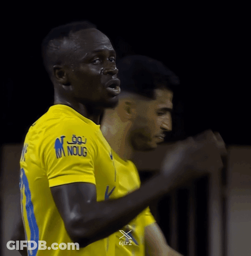 Soccer Player In Yellow Shirt Says Noug GIF