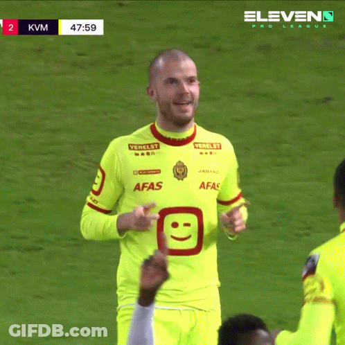 Soccer Player In Yellow Shirt With AFAS GIF