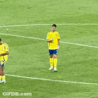 Soccer Player In Yellow Shirt With Kafl GIF