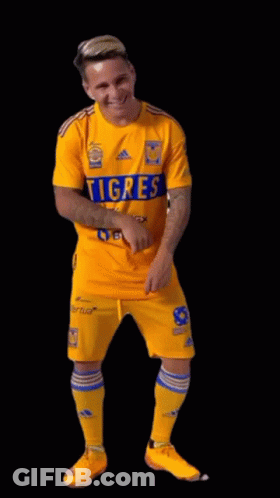 Soccer Player In Yellow Shirt With TG GIF