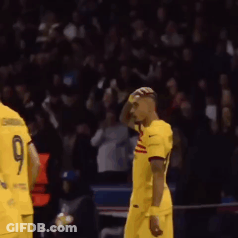 Soccer Player In Yellow Spotify Jersey GIF