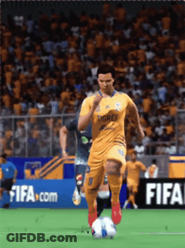 Soccer Player In Yellow Tigres Jersey GIF