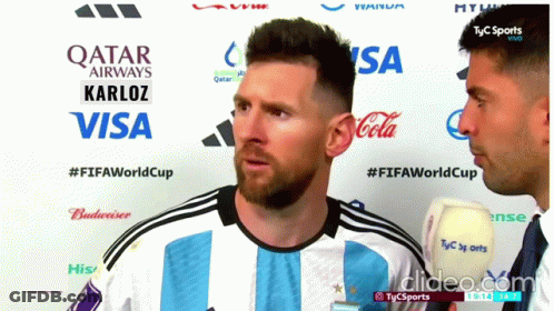 Soccer Player Interviewed In Front Of Qatar Airways Sign GIF