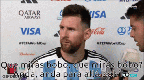 Soccer Player Interviewed Qatar Airways Visa Coca-Cola Banner GIF