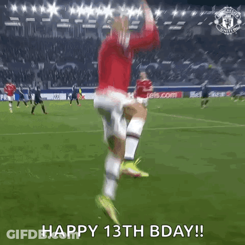 Soccer Player Jumping Happy 13Th Bday GIF