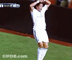 Soccer Player Jumping In Front Of Scoreboard Saying 12 Rm GIF