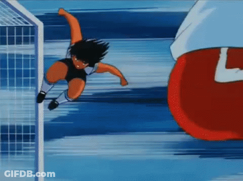 Soccer Player Jumping Over Goal GIF