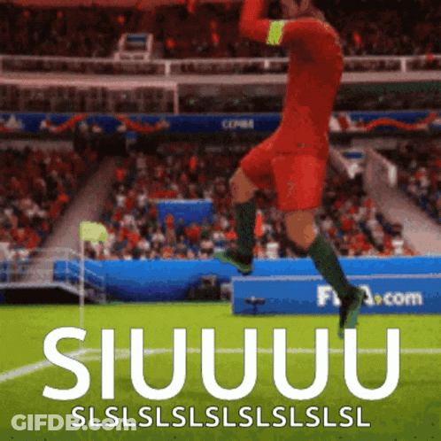 Soccer Player Jumping Siuuuu GIF