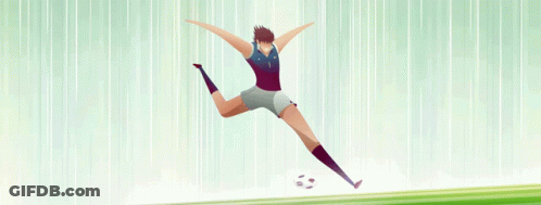 Soccer Player Jumping With Arms Outstretched GIF