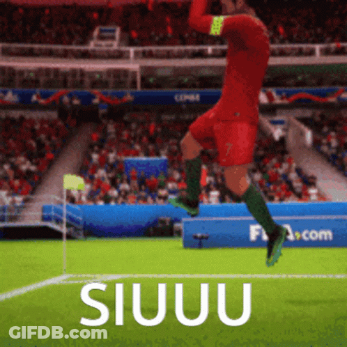 Soccer Player Jumping With Siuu GIF
