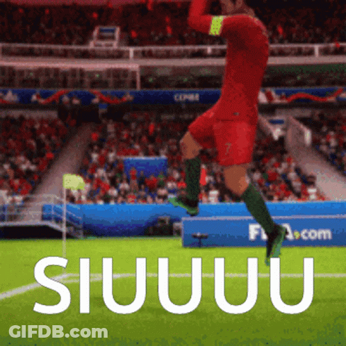 Soccer Player Jumping With Siuuu GIF