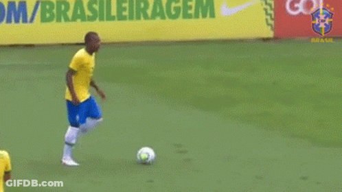 Soccer Player Kicking Ball By Brasileiragem Sign GIF