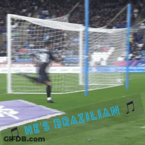 Soccer Player Kicking Ball He's Brazilian GIF